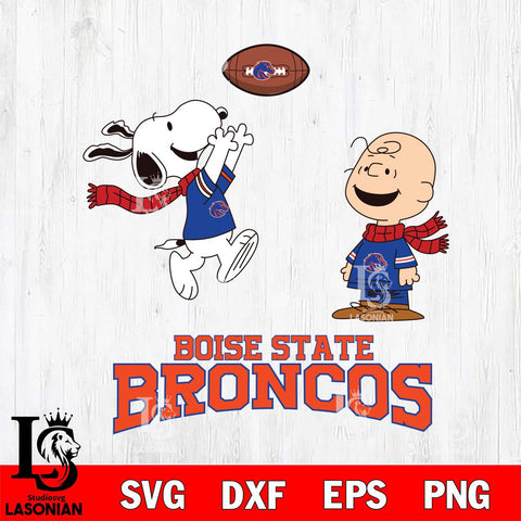 Boise State Broncos Snoopy & Charlie Brown Football Cricut,Christmas SVG DXF EPS PNG FILE, NCAA Digital Download,Instant Download, Silhouette