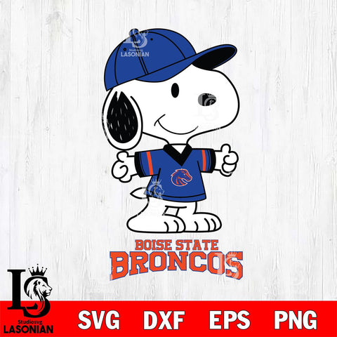 Boise State Broncos Snoopy football SVG DXF EPS PNG FILE,Snoopy File Cut, NCAA Digital Download,Instant Download,Christmas Silhouette