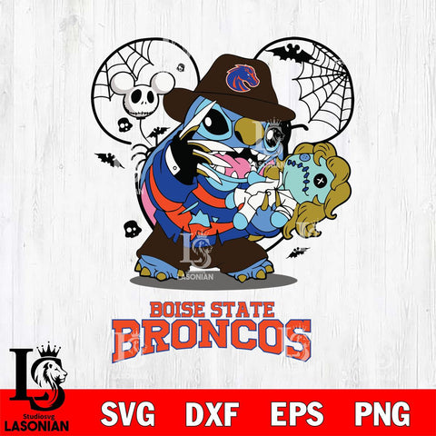 Boise State Broncos Stitch Freddy Krueger Halloween Svg Eps Dxf Png File, Digital Download, Instant Download