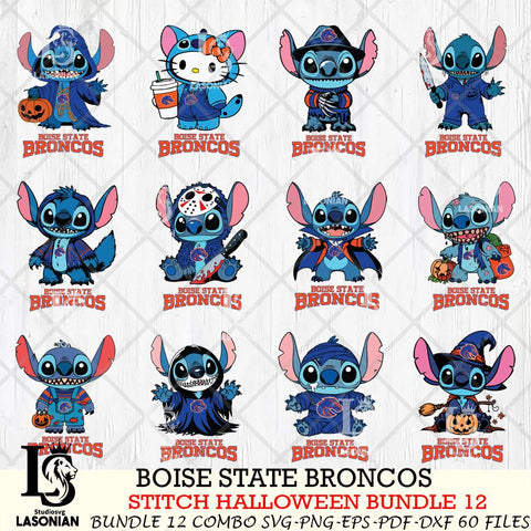 Boise State Broncos Stitch Horror Bundle 12 SVG Svg Eps Dxf Png File, NCAA svg, Digital Download, Instant Download