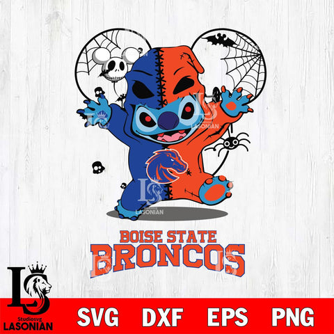 Boise State Broncos Stitch Horror Halloween 2 Svg Eps Dxf Png File, Digital Download, Instant Download