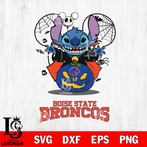 Boise State Broncos Stitch Horror Halloween Svg Eps Dxf Png File, Digital Download, Instant Download