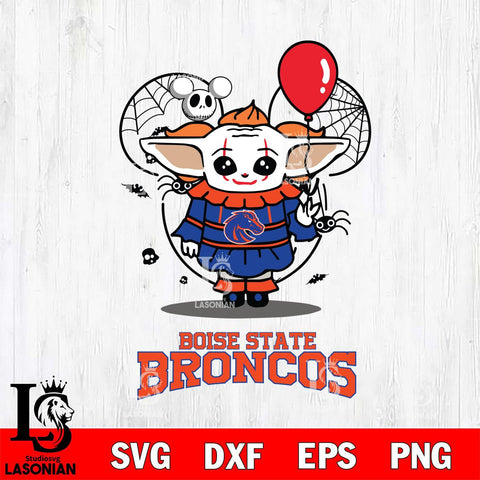 Boise State Broncos Stitch Pennywise Halloween Svg Eps Dxf Png File, Digital Download, Instant Download