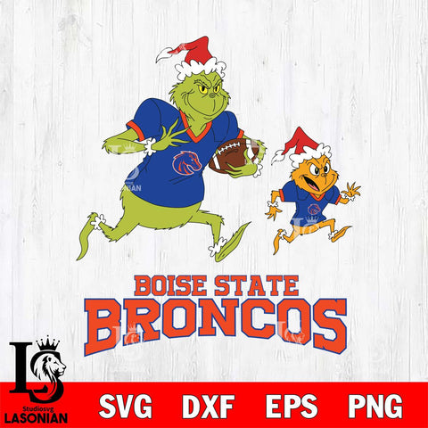 Boise State Broncos The Grinch & Max Football Cricut,Christmas SVG DXF EPS PNG FILE, NCAA Digital Download,Instant Download, Silhouette