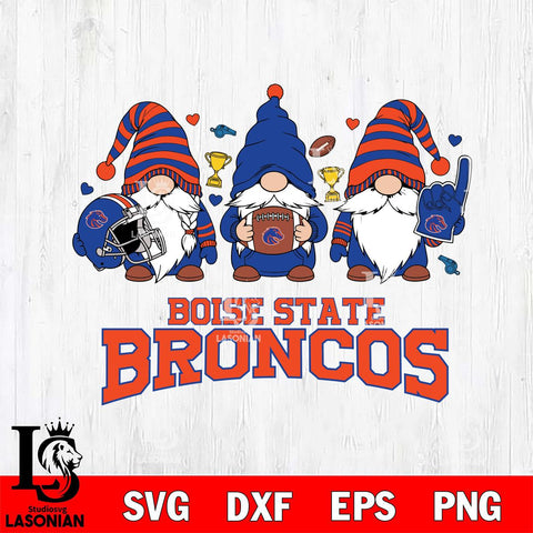 Boise State Broncos Three Gnome File Cut, NCAA SVG, Digital Download , Criucut , Silhouette