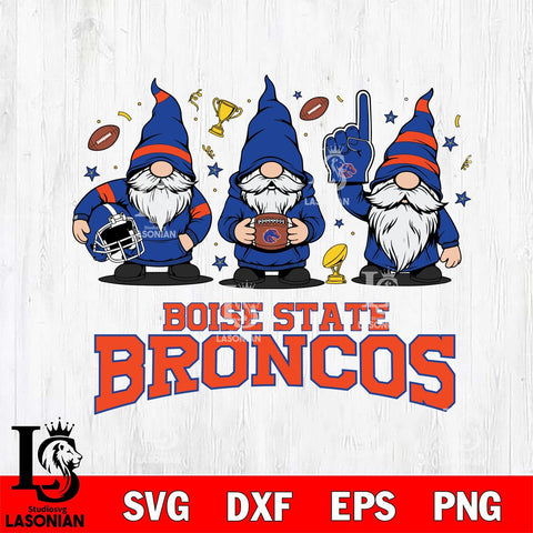 Boise State Broncos Three Gnome FAN File Cut, NCAA SVG, Digital Download , Criucut , Silhouette