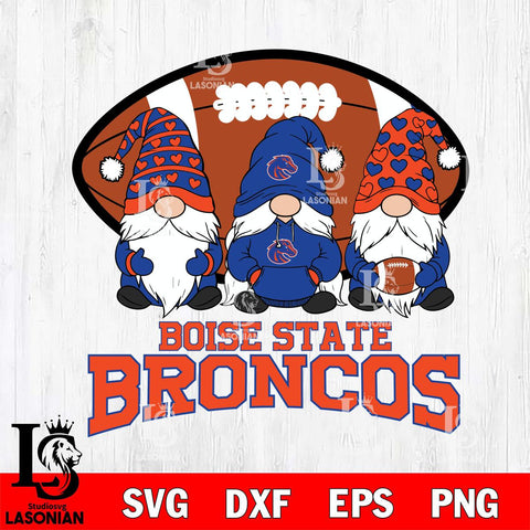 Boise State Broncos Three Gnome Football File Cut, NCAA SVG, Digital Download , Criucut , Silhouette