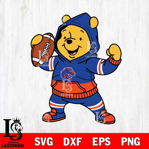 Boise State Broncos Winnie The Pooh Disney Football Christmas File Cut, NCAA SVG DXF EPS PNG FILE, Digital Download , Criucut , Silhouette