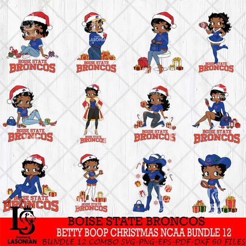 Boise State Broncos  Betty Boop Christmas NCAA Bundle File Cut, Bundle NCAA SVG DXF EPS PNG PDF File, Digital Download , Criucut , Silhouette