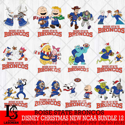 Boise State Broncos  Disney Christmas New NCAA Bundle 12 Cricut,Christmas SVG DXF EPS PNG FILE, BUNDLE NCAA Digital Download,Instant Download, Silhouette