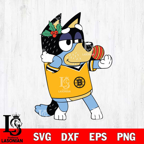 Boston Bruins Bandit Heeler Christmas Svg Eps Dxf Png File, Digital Download, Instant Download