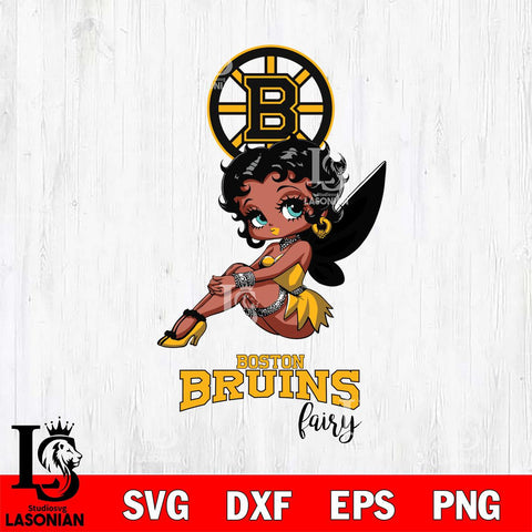 Boston Bruins Beauty Black Fairy Betty Boop, Svg Eps Dxf Png File, Digital Download