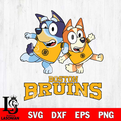 Boston Bruins Bluey & Bingo 13 Svg Eps Dxf Png File, NHL svg, Digital Download, Instant Download