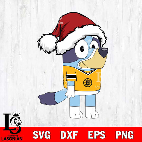 Boston Bruins Bluey Cartoon Christmas Svg Eps Dxf Png File, Digital Download, Instant Download