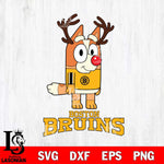 Boston Bruins Bluey Chilli Christmas Deer Svg Eps Dxf Png File, Digital Download
