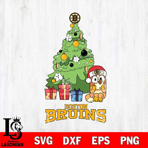 Boston Bruins Bluey Chilli Christmas Tree Svg Eps Dxf Png File, Digital Download
