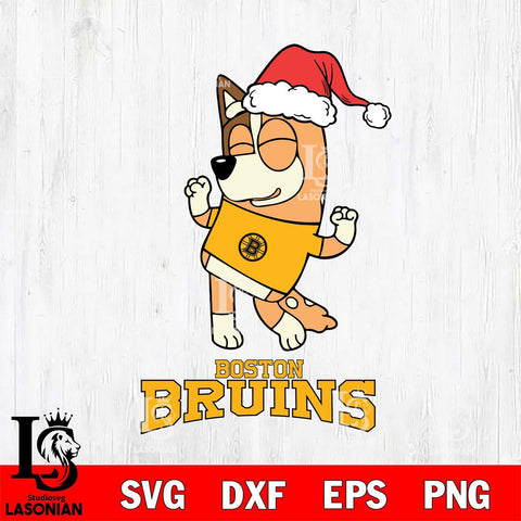 Boston Bruins Bluey Chilli Happy Christmas Svg Eps Dxf Png File, Digital Download