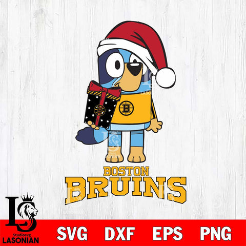 Boston Bruins Bluey Christmas Svg Eps Dxf Png File, Digital Download