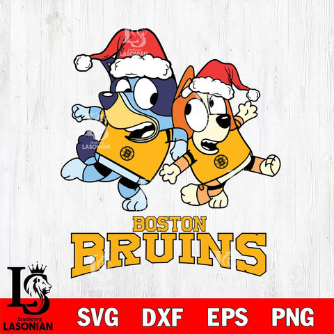 Boston Bruins Bluey Christmas Holiday Svg Eps Dxf Png File, Digital Download