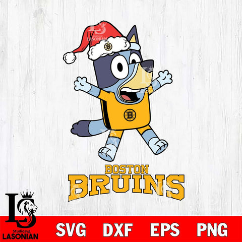 Boston Bruins Bluey Happy Christmas Svg Eps Dxf Png File, Digital Download