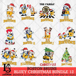 Boston Bruins Bluey Happy Christmas Bundle 12 Svg Eps Dxf Png File, Digital Download