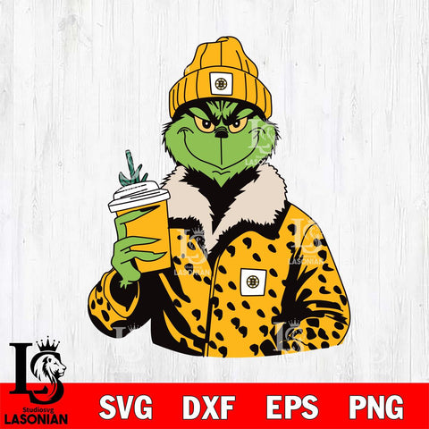 Boston Bruins Boujee Grinch 12 Svg Eps Dxf Png File, Digital Download, Instant Download