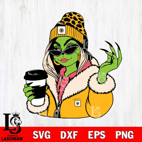 Boston Bruins Boujee Grinch 9 Svg Eps Dxf Png File, Digital Download, Instant Download