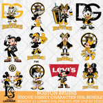 Boston Bruins Disney character NHL Bundle 12 Svg Eps Dxf Png File, Digital Download, Instant Download