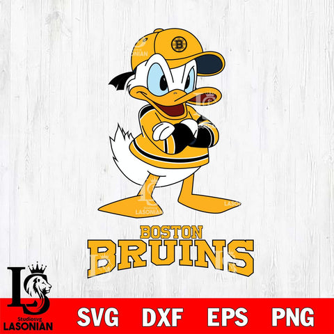 Boston Bruins Donald Duck NHL Hockey SVG DXF EPS PNG FILE,NHL File Cut,Disney Digital Download,Instant Download, Silhouette