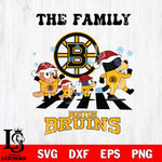 Boston Bruins Family Bluey Christmas Svg Eps Dxf Png File, Digital Download