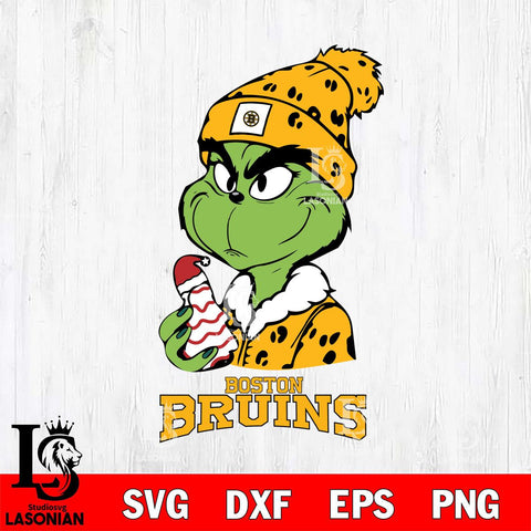 Boston Bruins Grinch Tree Cake Svg Eps Dxf Png File, Digital Download, Instant Download