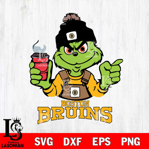 Boston Bruins Grinch with coffee Svg Eps Dxf Png File, Digital Download, Instant Download