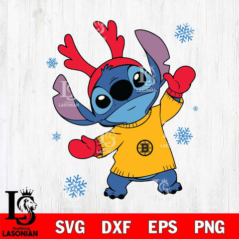 Boston Bruins Stitch Santa Christmas Svg Eps Dxf Png File, Digital Download, Instant Download