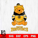 Boston Bruins Winnie The Pooh Hockey SVG DXF EPS PNG FILE,NHL File Cut,Disney Digital Download,Instant Download, Silhouette