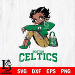 Boston Celtics Betty Boop Black Fan Girl Svg Eps Dxf Png File, Digital Download, Instant Download