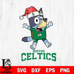 Boston Celtics Bluey Happy Christmas Svg Eps Dxf Png File, Digital Download
