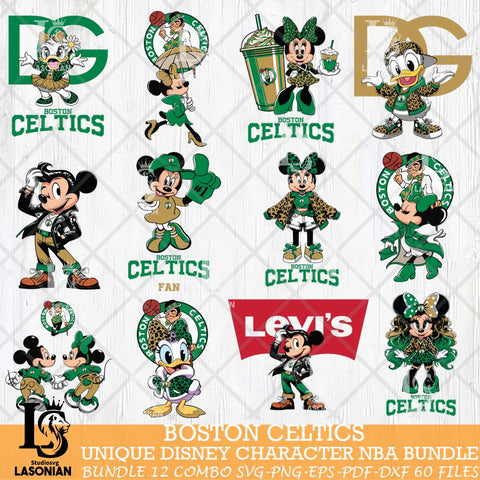 Boston Celtics Disney character NBA Bundle 12 Svg Eps Dxf Png File, Digital Download, Instant Download