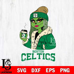 Boston Celtics Girls Grinch Bougie Svg Eps Dxf Png File, Digital Download, Instant Download