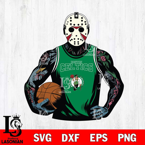 Boston Celtics Jason Voorhees Horror basketball SVG DXF EPS PNG FILE, NBA File Cut,Halloween Digital Download,Instant Download, Silhouette