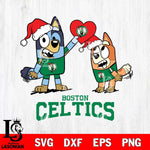Boston Celtics Love Bluey Christmas Svg Eps Dxf Png File, Digital Download