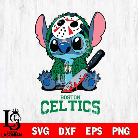 Boston Celtics Stitch Jason Voorhees Svg Eps Dxf Png File, NBA svg, Digital Download, Instant Download