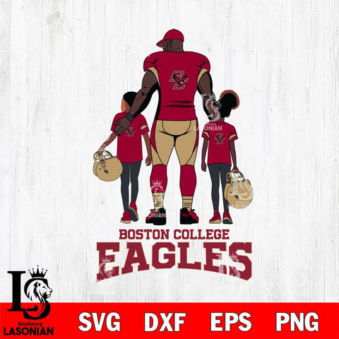 Boston College Eagles 3 Father and son Rugby SVG DXF EPS PNG FILE,NCAA SVG, Father day Digital Download,Instant Download, Silhouette