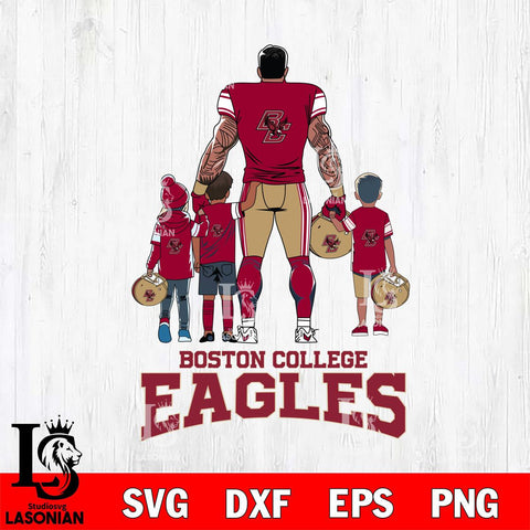 Boston College Eagles 4 Father and son Rugby SVG DXF EPS PNG FILE,NCAA SVG, Father day Digital Download,Instant Download, Silhouette