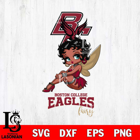 Boston College Eagles Beauty Black Fairy Betty Boop, Svg Eps Dxf Png File, Digital Download