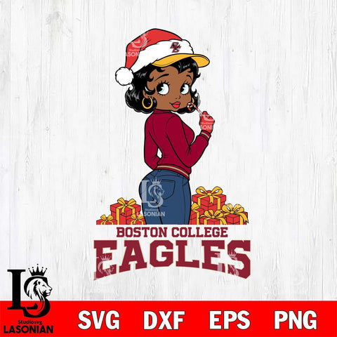 Boston College Eagles Betty Boop Back File Cut, NCAA SVG DXF EPS PNG PDF File, Digital Download , Criucut , Silhouette