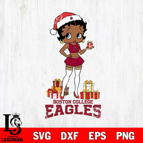 Boston College Eagles Betty Boop Christmas Gift File Cut, NCAA SVG DXF EPS PNG PDF File, Digital Download , Criucut , Silhouette