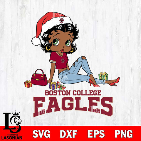 Boston College Eagles Betty Boop Christmas Packing File Cut, NCAA SVG DXF EPS PNG PDF File, Digital Download , Criucut , Silhouette