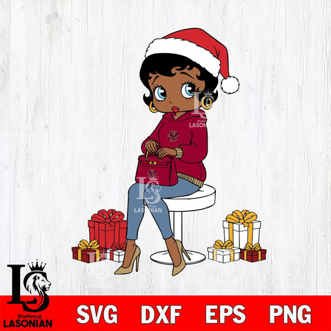 Boston College Eagles Betty Boop Sit Christmas File Cut, NCAA SVG DXF EPS PNG PDF File, Digital Download , Criucut , Silhouette
