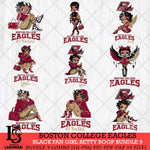 Boston College Eagles Black Fan Girl Betty Boop Bundle 9, Svg Eps Dxf Png File, Digital Download