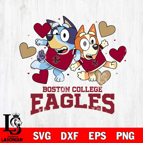 Boston College Eagles Bluey & Bingo 10 Svg Eps Dxf Png File, NCAA svg, Digital Download, Instant Download